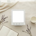 Flat lay lampe luminothérapie